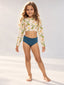 Set Rash Guard Niña estampado monos arena con panty doble faz