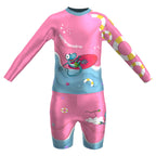 Set Rash Guard y Short Niña con UPF 50+ Aquamandra Surfista Rosado / Aguamarina - AQ100