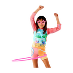 Set Rash Guard y Short Niña con UPF 50+ Aquamandra Castillo de Arena Palo de Rosa / Azul Cielo - AQ101