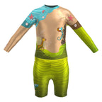 Set Rash Guard y Short Niño con UPF 50+ Aquamandra Escalador Arena / Verde - AQ104