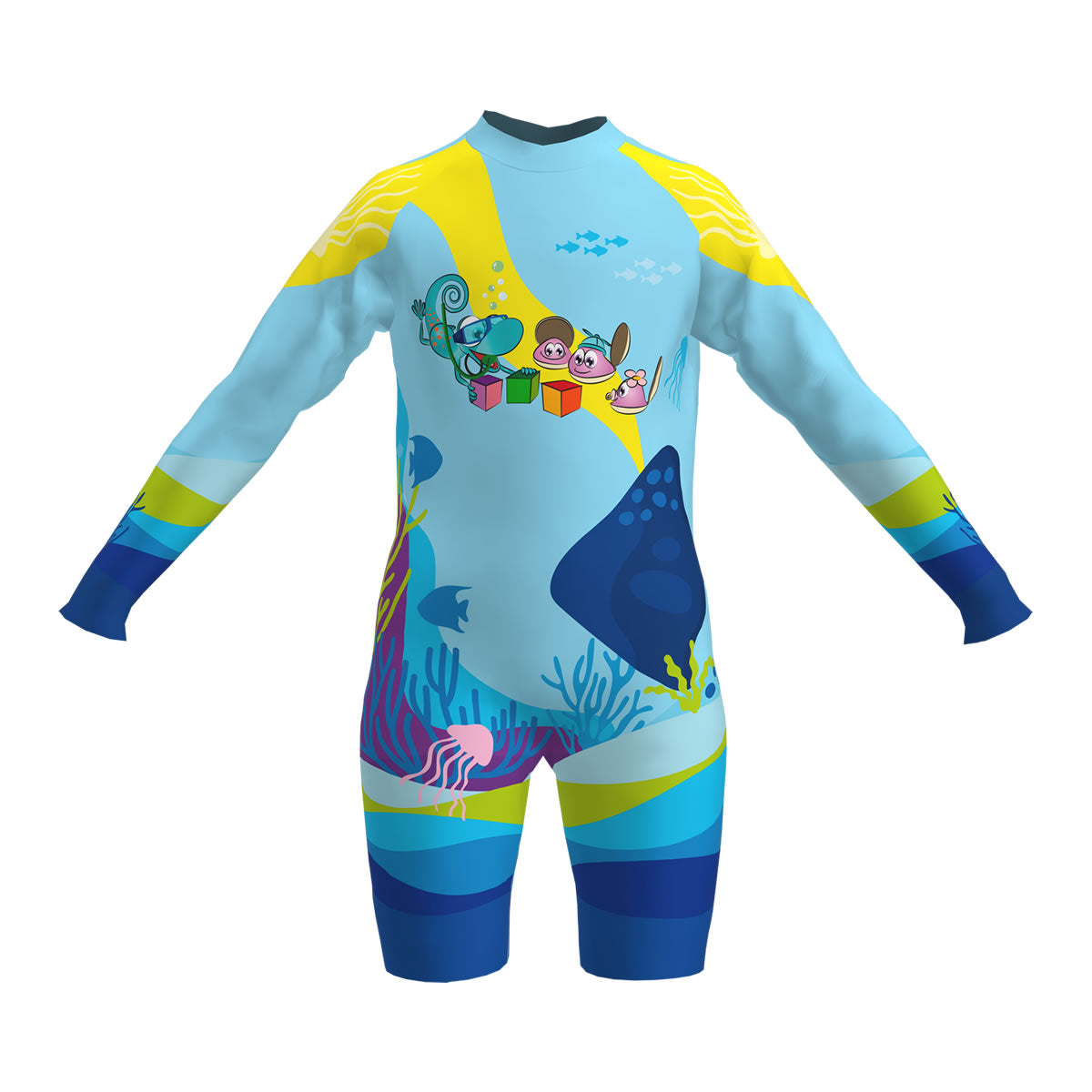 Enterizo con Cremallera Niño con UPF 50+ Aquamandra Canopi Azul - AQ300 Imagen principal del producto