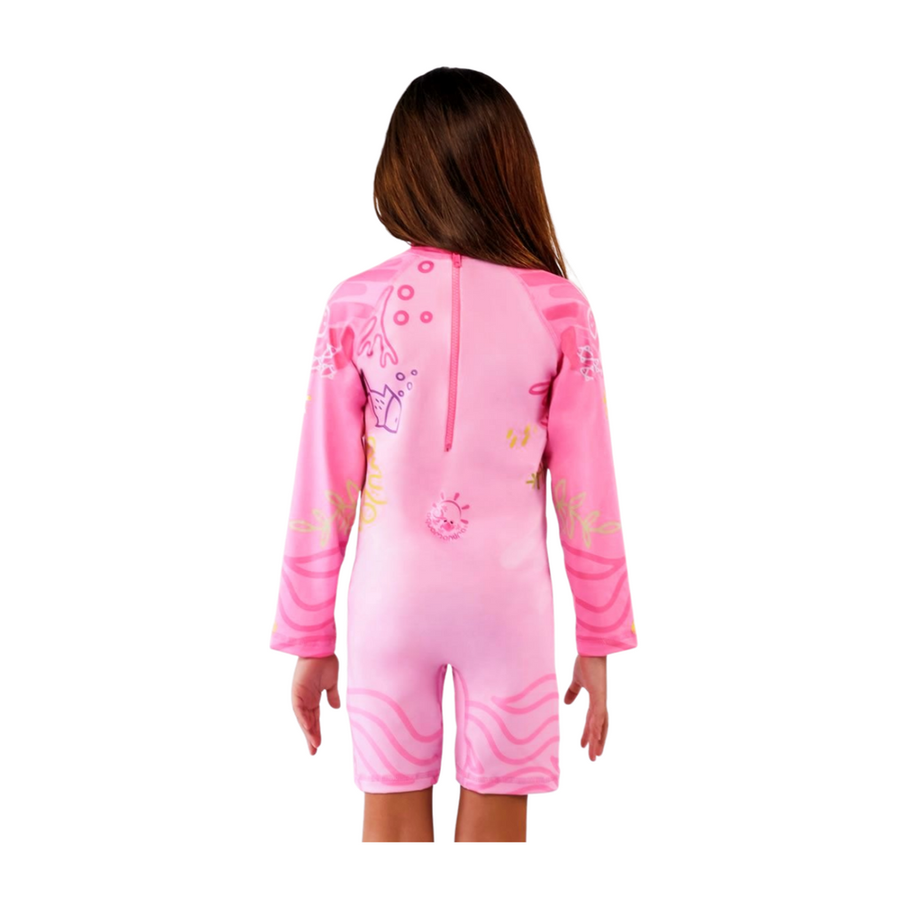 Enterizo con Cremallera Niña con UPF 50+ Libro Bebés Océano Rosado - AQ301