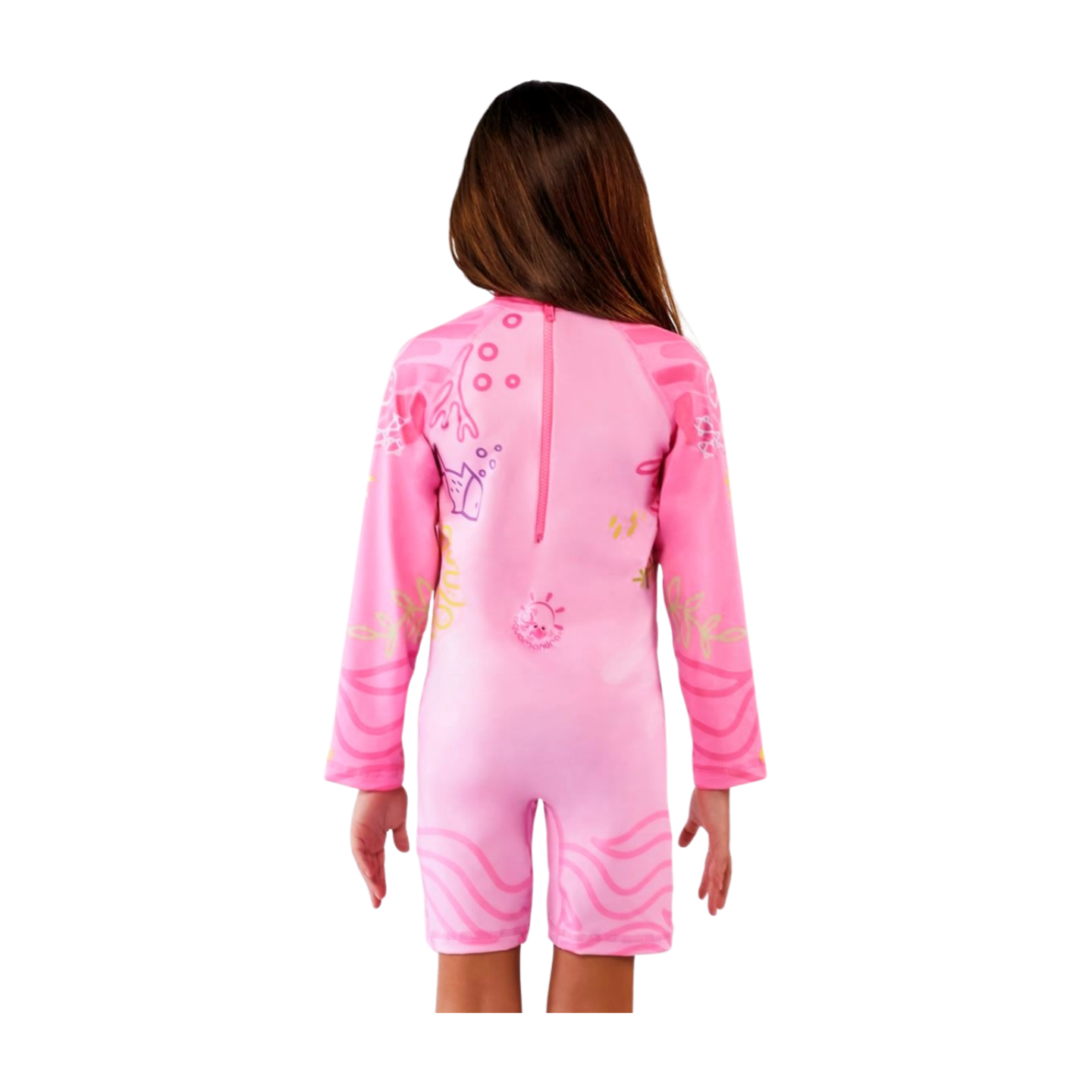 Enterizo con Cremallera Niña con UPF 50+ Libro Bebés Océano Rosado - AQ301