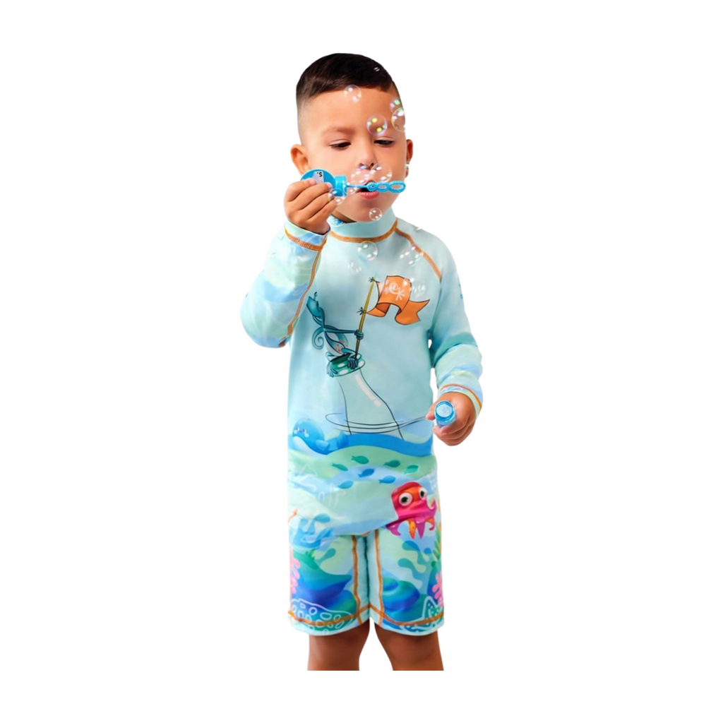 Enterizo con Cremallera Unisex con UPF 50+ Aquamandra Aquamandra Náufrago Turquesa - AQ302