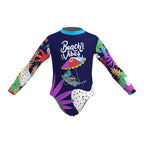 Traje de Baño Enterizo Niña con UPF 50+ Aquamandra Sombrilla Morado / Turquesa - AQ500