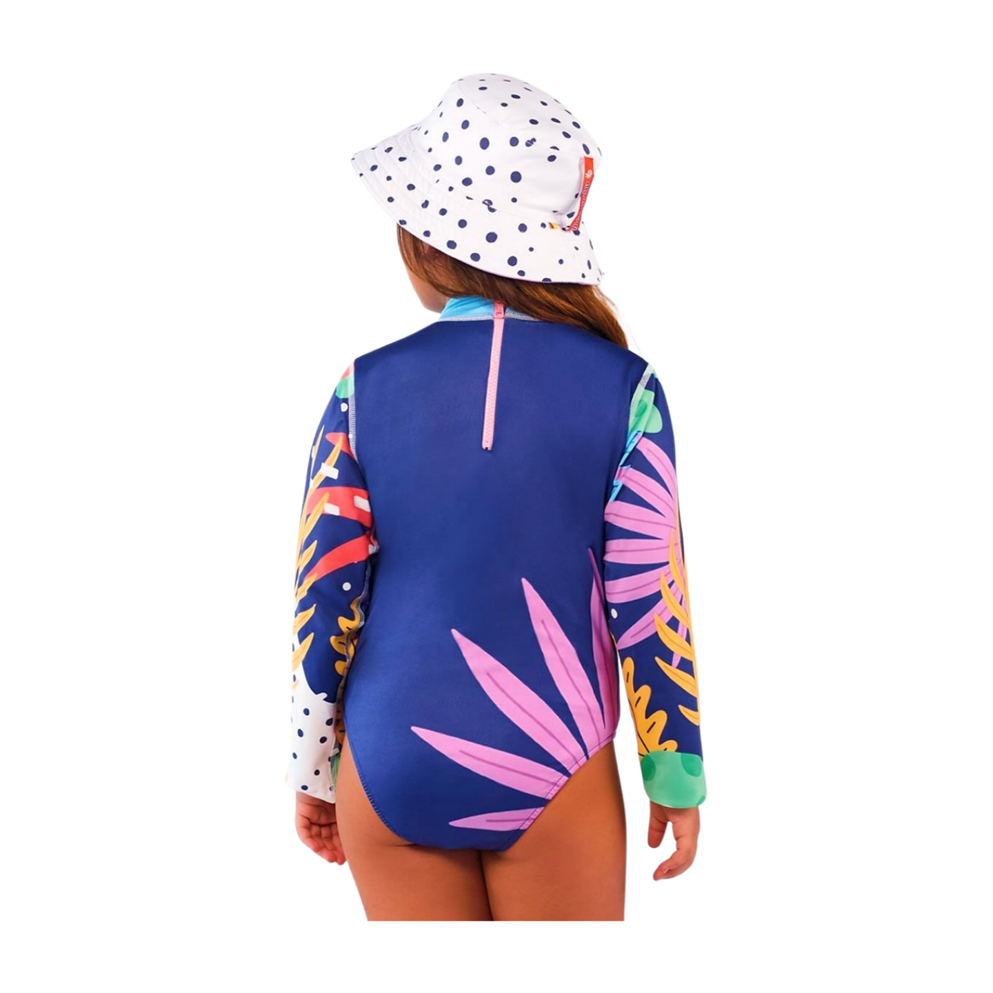 Traje de Baño Enterizo Niña con UPF 50+ Aquamandra Sombrilla Morado / Turquesa - AQ500