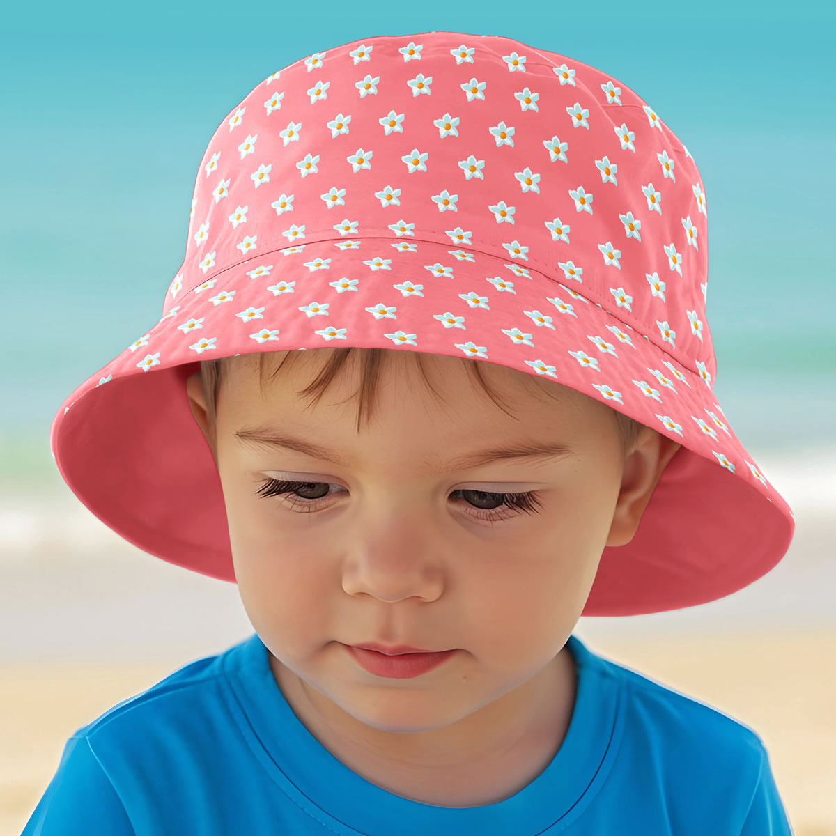 Gorro Antisolar Unisex con UPF 50+ Aquamandra  Flores Palo de Rosa - AQG101 Imagen secundaria del producto