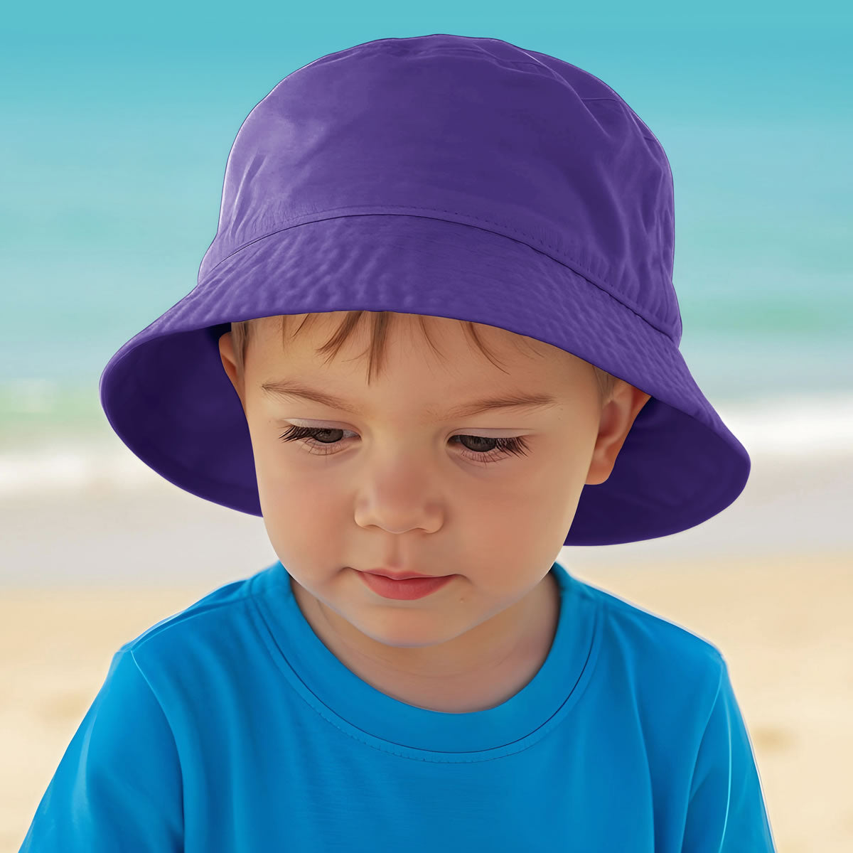 Gorro Antisolar Unisex con UPF 50+ Aquamandra  bicolor Morado / Azul- AQG102 Imagen secundaria del producto