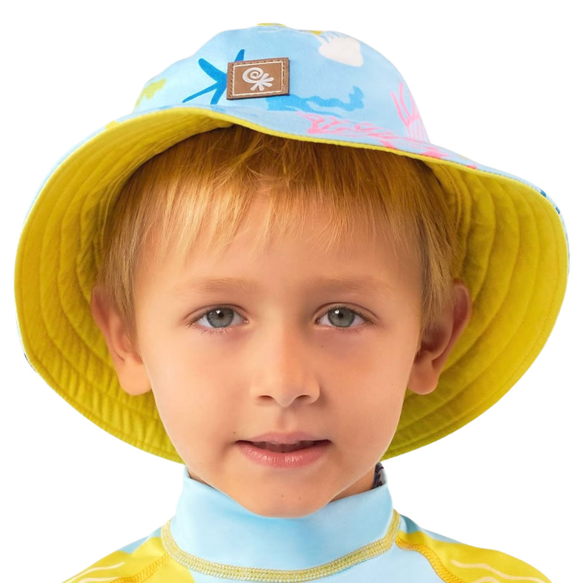 Gorro Antisolar Unisex con UPF 50+ Aquamandra Corales y Peces / Amarillo  - AQG300 Imagen secundaria del producto