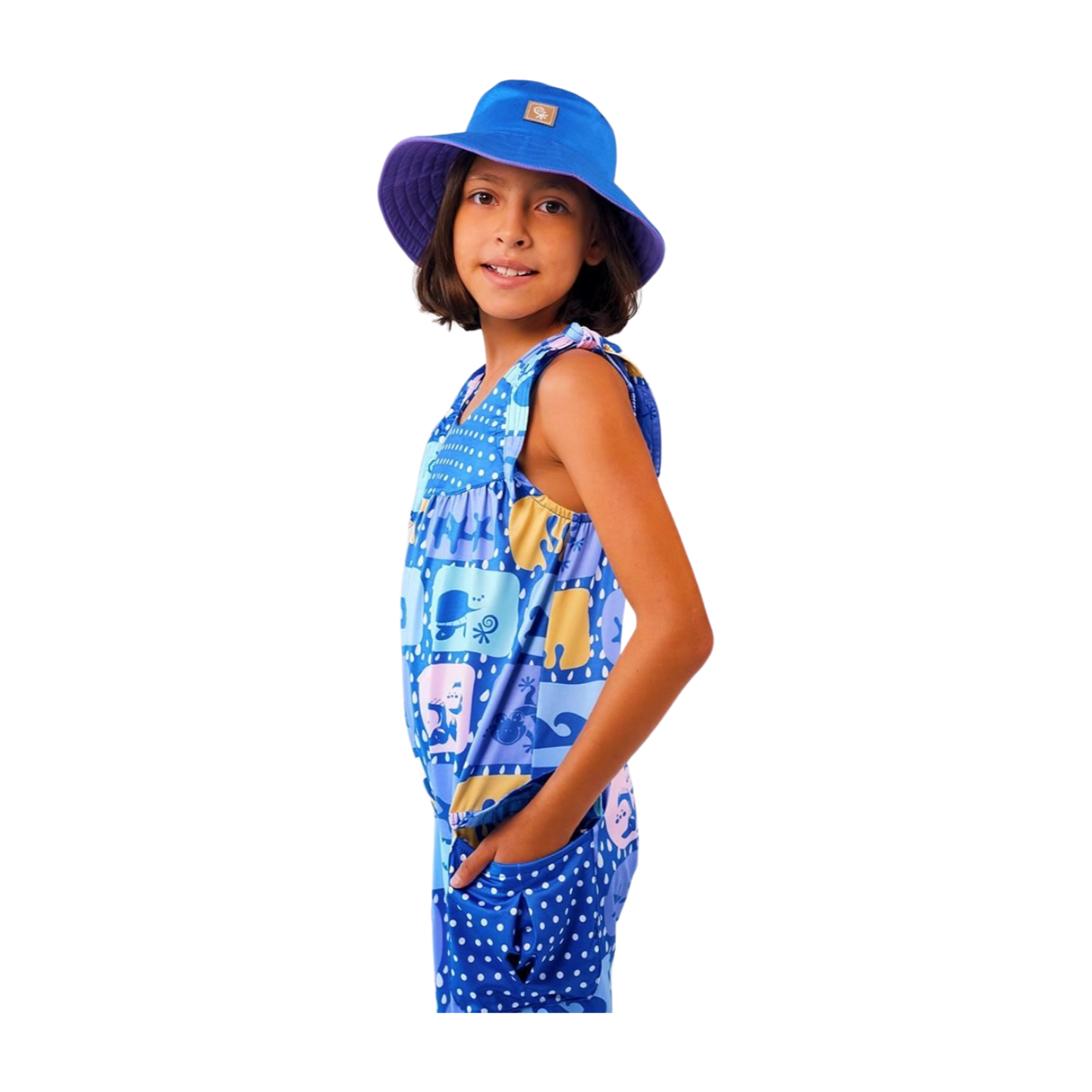 Jumper Playero Niña con UPF 50+ Aquamandra Estampado Azul - AQJ200