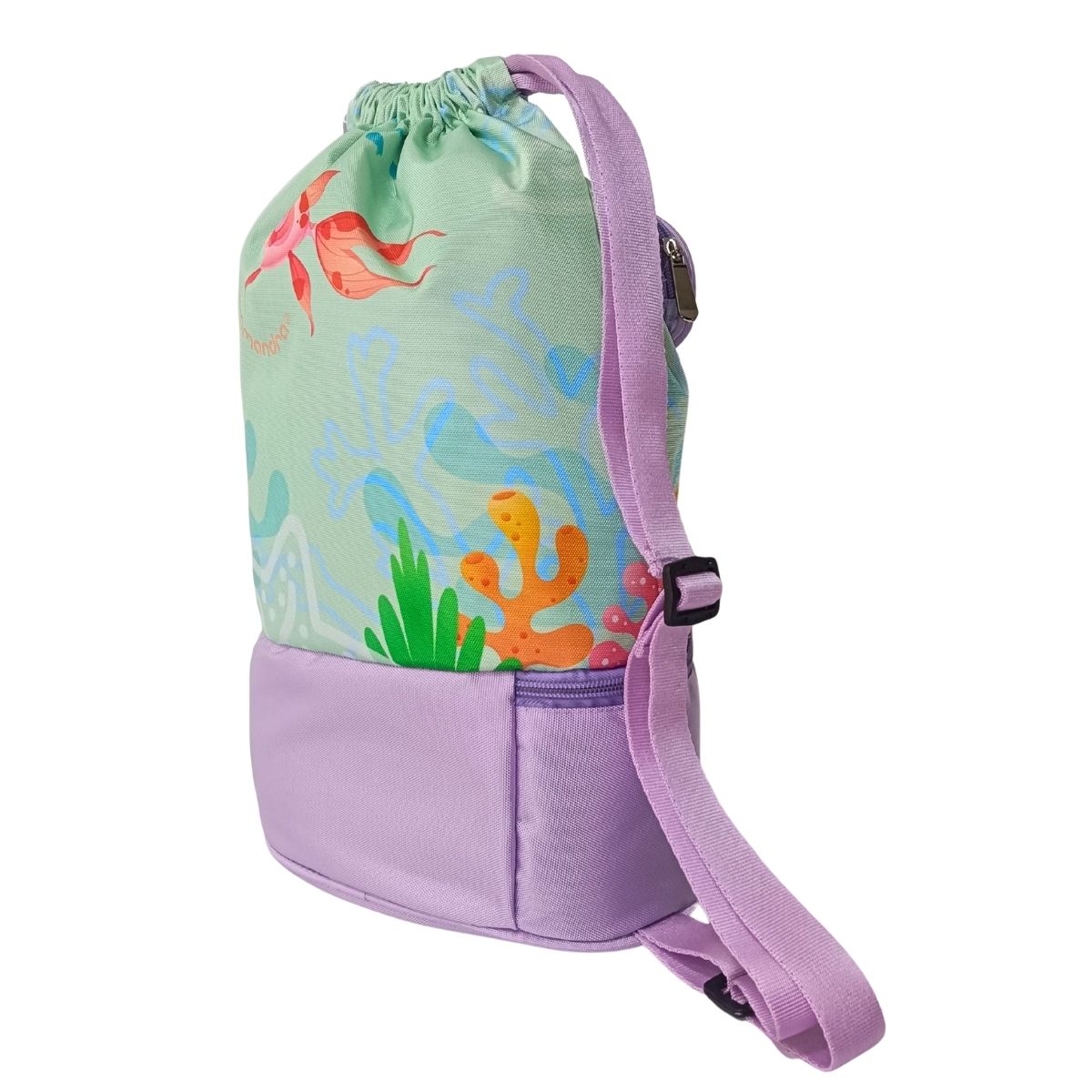 Morral de Playa, Piscina y Deportivo Multiuso Infantil 3 Compartimientos Resistente al Agua - AQM-302 Lila