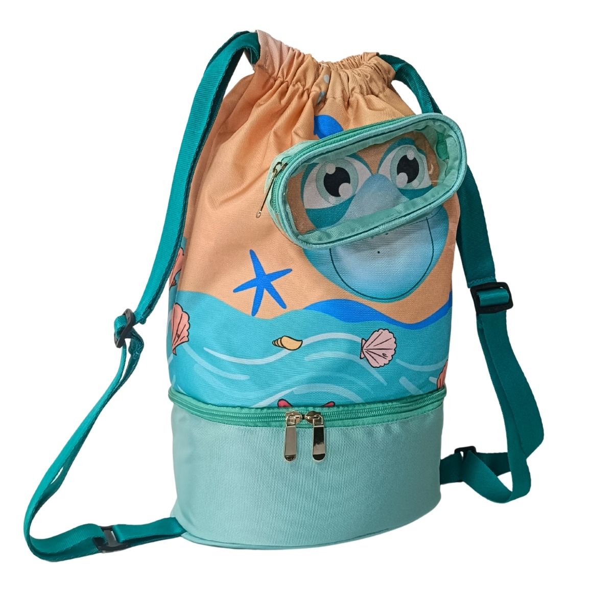 Morral de Playa, Piscina y Deportivo Multiuso Infantil 3 Compartimientos Resistente al Agua - AQM-104