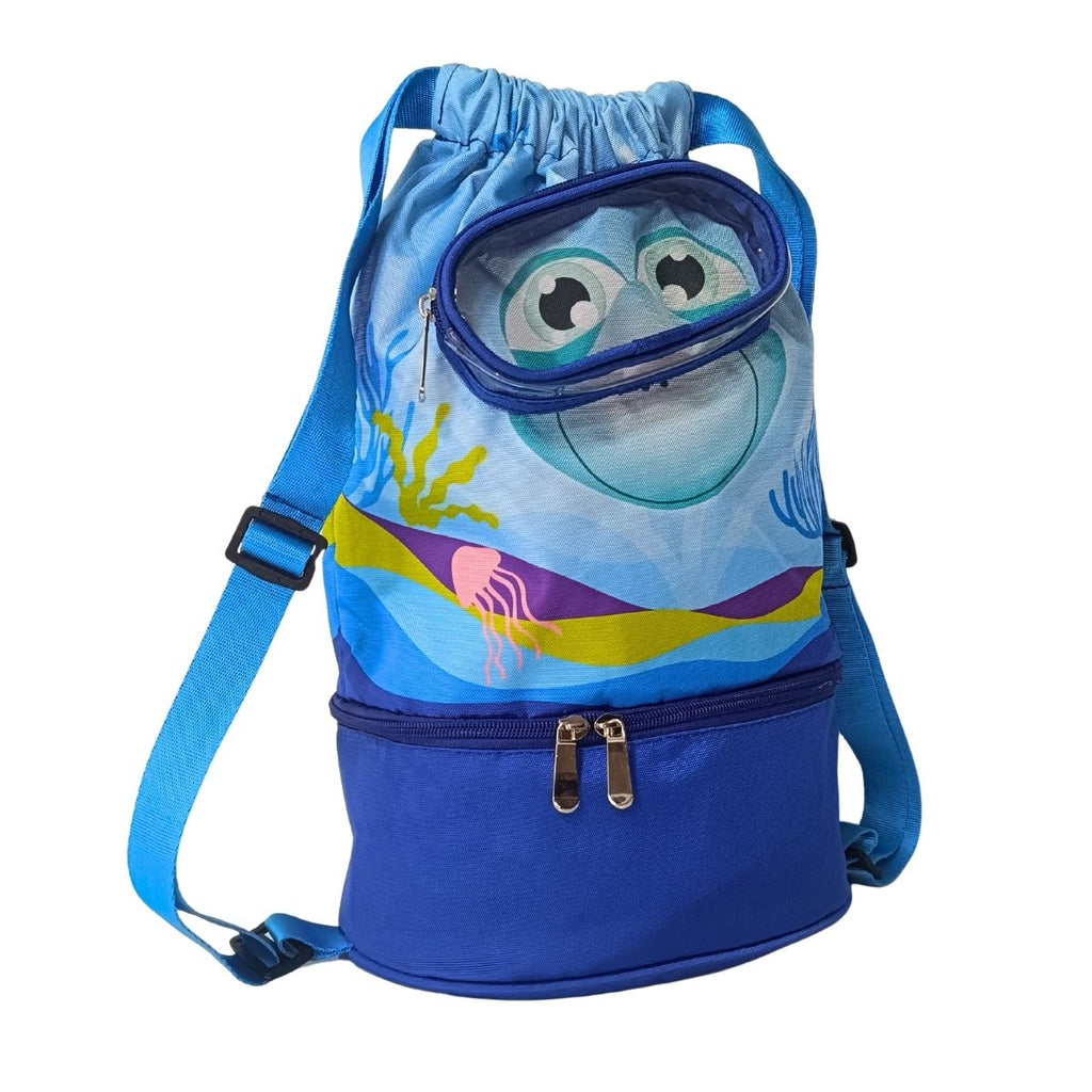 Morral de Playa, Piscina y Deportivo Multiuso Infantil 3 Compartimientos Resistente al Agua - AQM-300