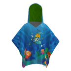 Toalla tipo Poncho Cuadrado Niño con UPF 50+ Aquamandra Buceando Arena / Verde - AQP103