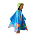 Toalla tipo Poncho Cuadrado Niño con UPF 50+ Aquamandra Buceando Azúl - AQP103
