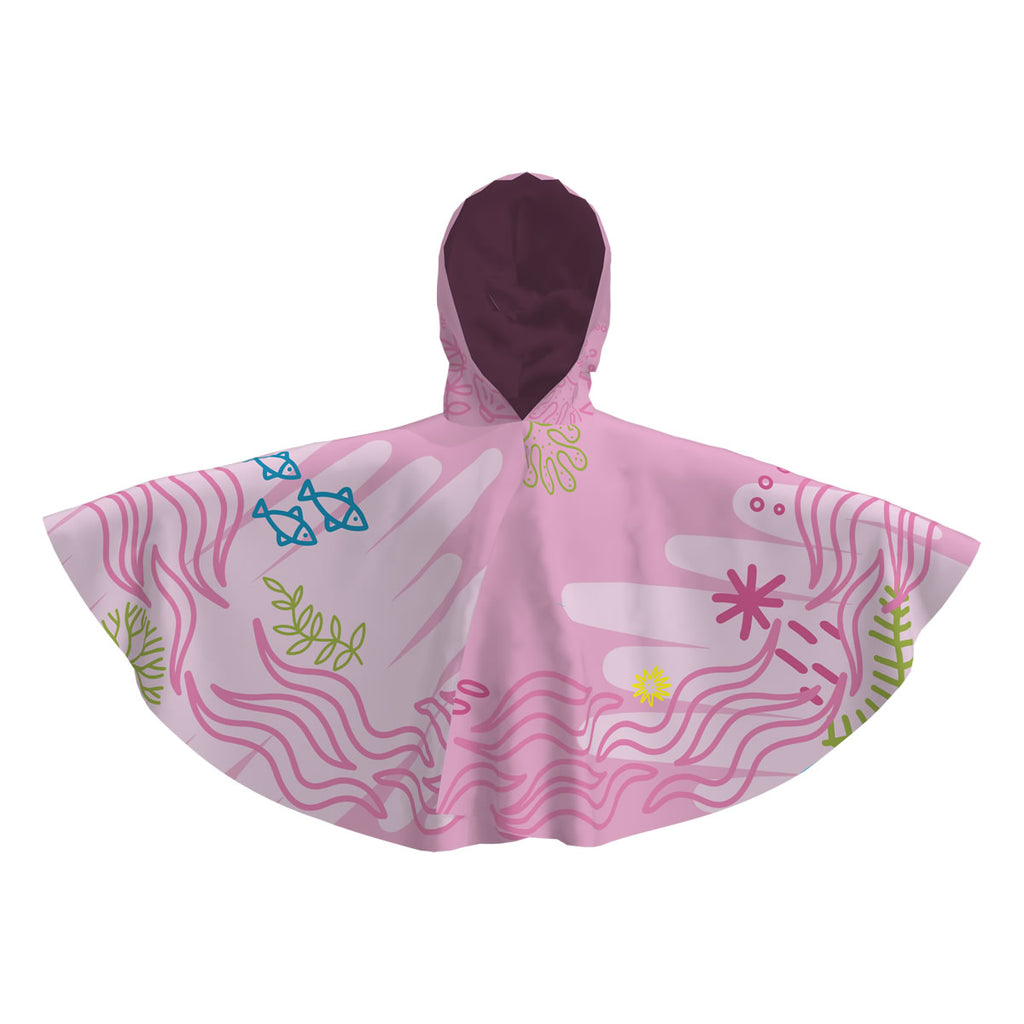 Toalla tipo Poncho Redondo Niña con UPF 50+ Aquamandra Náufrago Rosado - AQP301