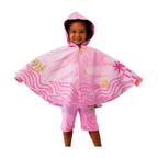 Toalla tipo Poncho Redondo Niña con UPF 50+ Aquamandra Libro Bebés Océano Rosado - AQP301