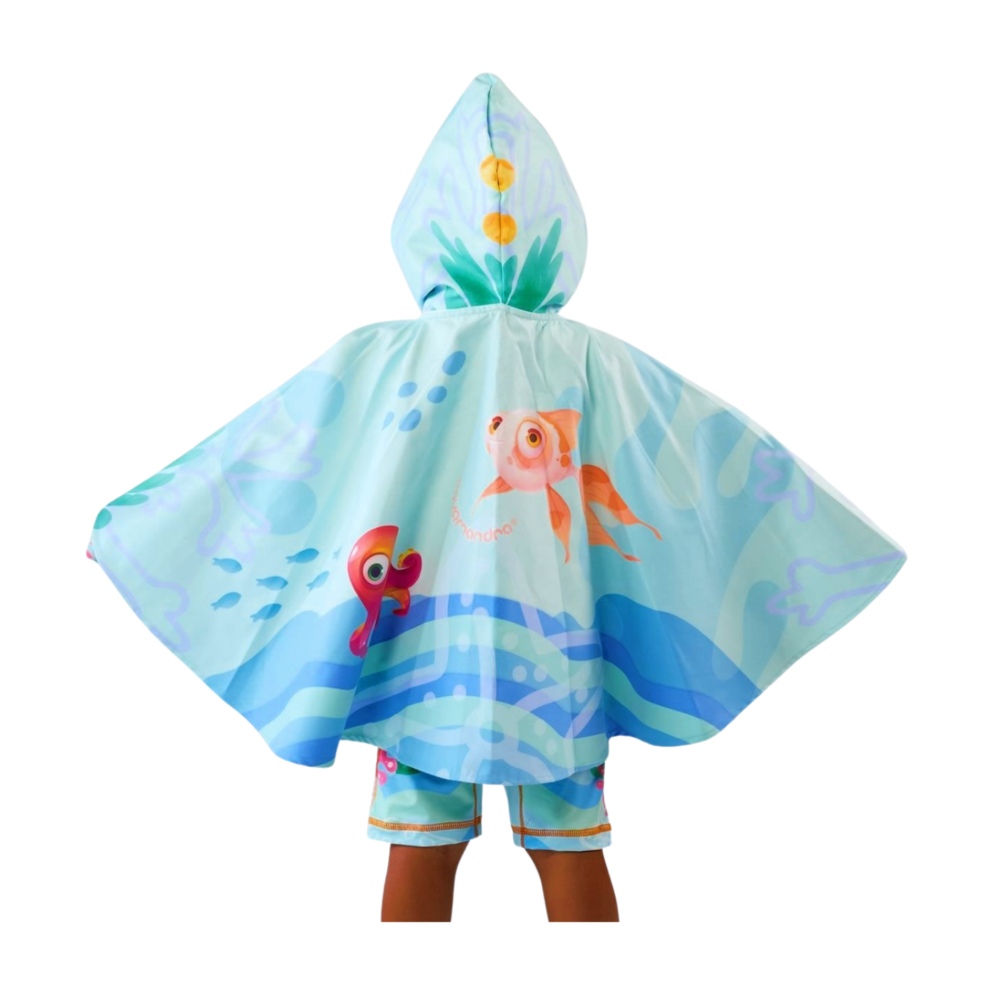 Toalla tipo Poncho Redondo Unisex con UPF 50+ Aquamandra Náufrago Tuequesa - AQP302