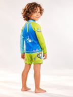 Set Rash Guard Niño Buceando – Verde/Azul