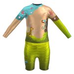 Set Rash Guard y Short Niño con UPF 50+ Aquamandra Escalador Arena / Verde - AQ104