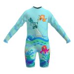 Enterizo con Cremallera Unisex con UPF 50+ Aquamandra Libro Bebés Océano Turquesa - AQ302