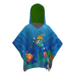 Toalla tipo Poncho Cuadrado Niño con UPF 50+ Aquamandra Buceando Arena / Verde - AQP103