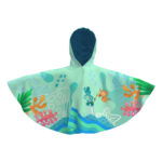 Toalla tipo Poncho Redondo Unisex con UPF 50+ Aquamandra Libro Bebés Océano Tuequesa - AQP302